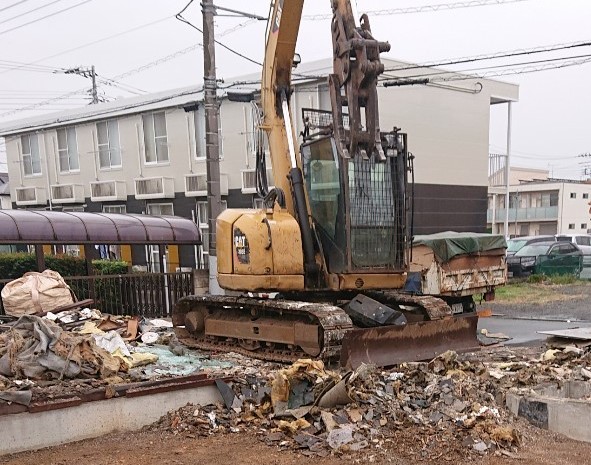 川越市の解体工事が終了しました。新型コロナ感染予防対策もしっかり行っています。